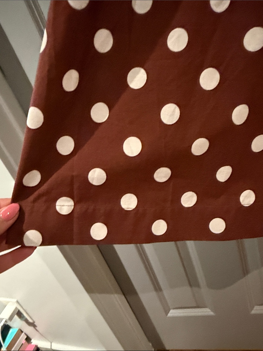 Anthropologie (Maeve) Brown & White Polka Dot Halter Midi Dress - Picture 7 of 7